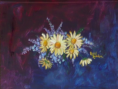 Rachel painting Alaskan Wildflowers 3